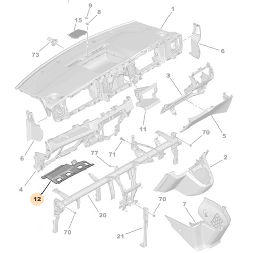 Genuine Dashboard Sound Proofing - Vauxhall Vivaro RHD | 98087828ZD