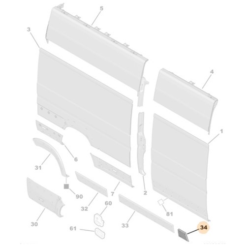 Genuine Right Front Body Moulding - Citroen Relay III | 1685339980