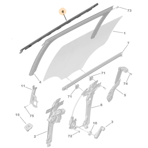 Genuine Rear Left Window Weatherstrip - Peugeot 2008 2013-2019 | 9678420280
