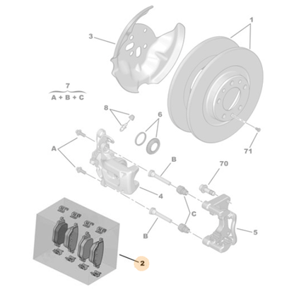 Genuine Rear Brake Pad Set - Peugeot 2008 2019-Onwards | 1681449980