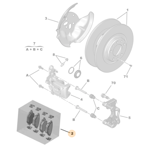 Genuine Rear Brake Pad Set - Peugeot 2008 2019-Onwards | 1681449980