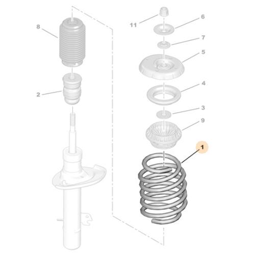 Genuine Front Suspension Spring - Citroen DS 3 | 9817007380