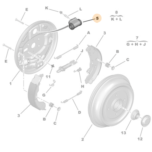 Genuine Rear Brake Wheel Cylinder - Citroen C3 / Peugeot 301 | 1607138880