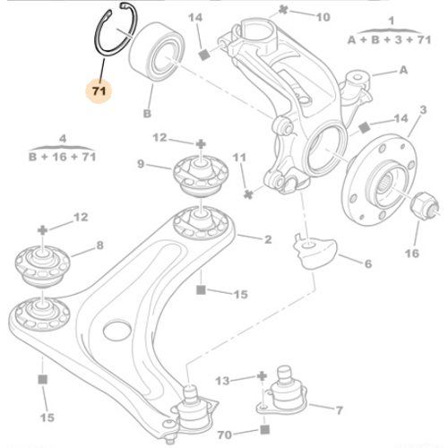 Genuine Front Wheel Bearing Stop-Ring - Peugeot | 697813
