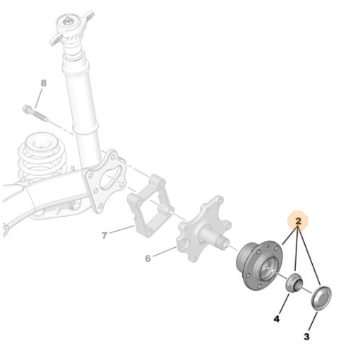 Genuine Rear Bering Hub Assembly - Peugeot 407 / RCZ | 374889