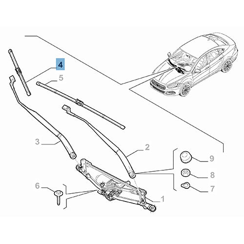 Genuine Fiat 18" Wiper Blade - Fiat Tipo 2015> | 52199257