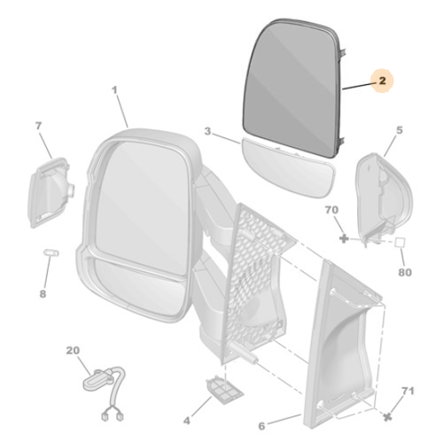 Genuine Left Wing Mirror Glass - Citroen Relay III / Peugeot Boxer III | 8151LJ