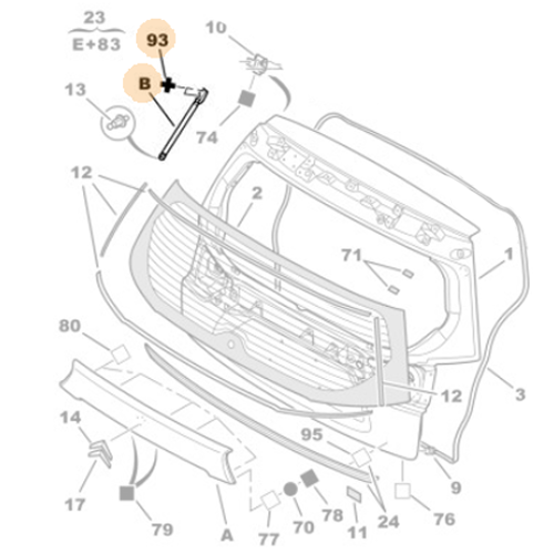 Genuine Eurorepar Tailgate Strut - Peugeot 4007 / Citroen C-Crosser | 1635436180