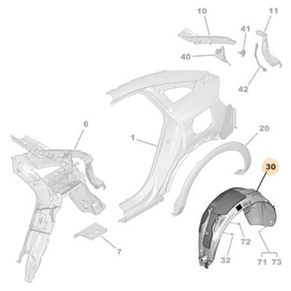 Genuine Right Rear Wheel Arch Liner - Citroen C4 / C4 X | 9831256680