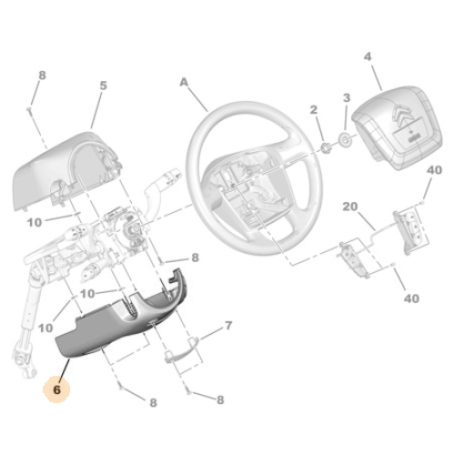 Genuine Steering Wheel Lower Column Cover - Citroen Relay III | 1607084580