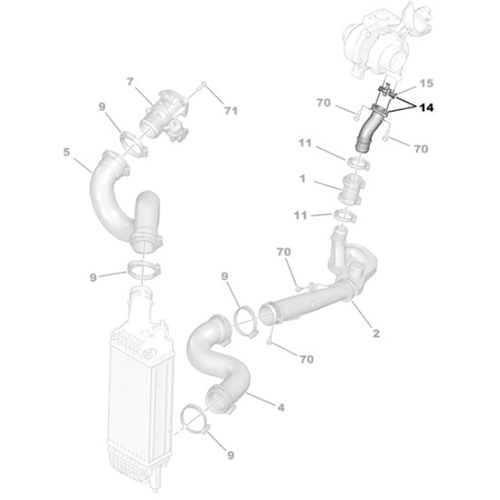 Genuine Turbo Air Hose - Citroen C5 / Peugeot 407 - Diesel | 0382KZ