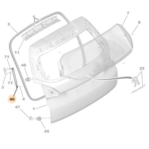 Genuine Tailgate Strut - Peugeot 2008 2013-2019 | 1679431080