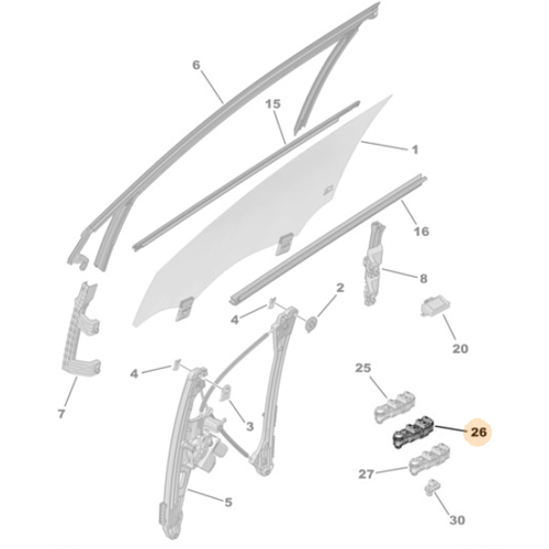 Genuine Electric Window Control Switch - Peugeot 3008 2016-2024 | 98290962ZD
