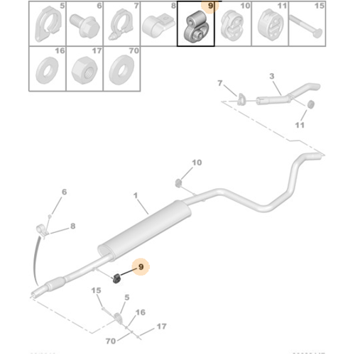 Genuine Exhaust Mount - Peugeot Bipper / Citroen Nemo | 1755S7