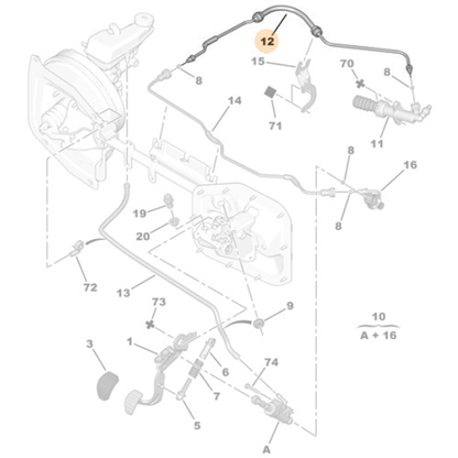 Genuine Clutch Control Pipe - Citroen Dispatch III | 2156L6