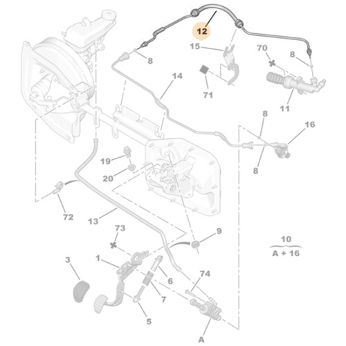 Genuine Clutch Control Pipe - Citroen Dispatch III | 2156L6