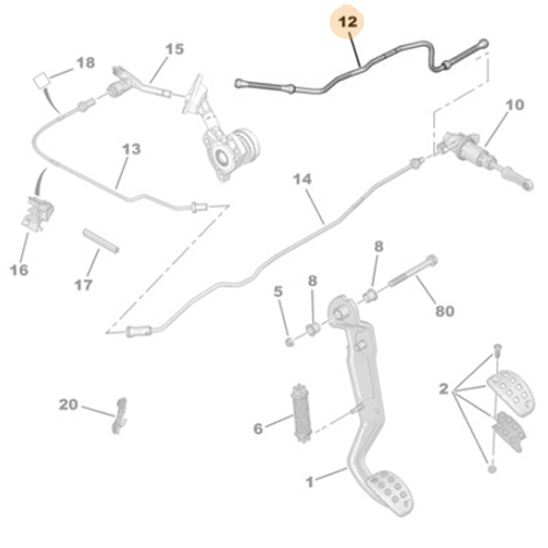 Genuine Master Cylinder Supply Pipe - Citroen C4 / DS4 6-Speed | 2156Z3