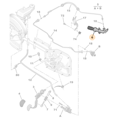 Genuine Clutch Slave Cylinder - Peugeot 407 / Citroen C8 | 2182A0