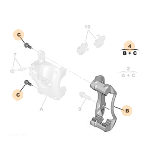 1x Genuine Caliper Yoke - Peugeot 3008 / 308 | 4404H1