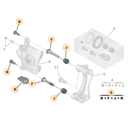 Genuine Front Brake Caliper Column Screws - Peugeot / Citroen | 443927