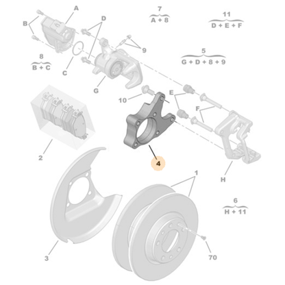 Genuine Rear Right Caliper Bracket - Citroen C4 Picasso | 9671242180
