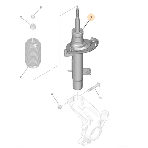 Genuine Front Left Shock Absorber - Peugeot 208 | 9804586780