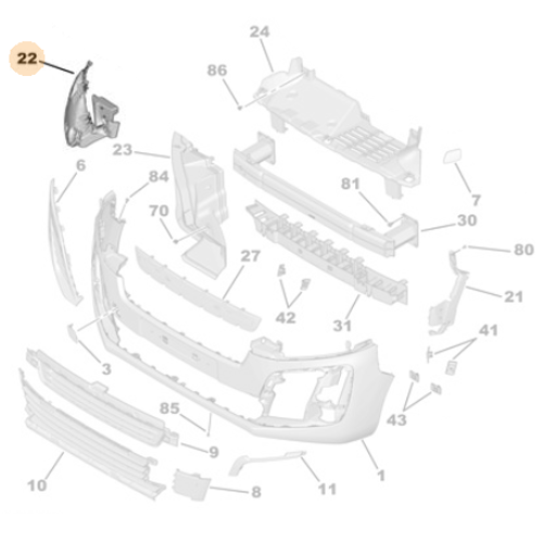 Genuine Left Front Bumper Corner Bracket - Peugeot Expert IV | 98118420XT