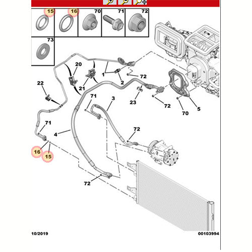 Genuine Peugeot Large Aircon Pipe O-Ring - Citroen Relay 2006-2022 | 6460Vt | 6460VT