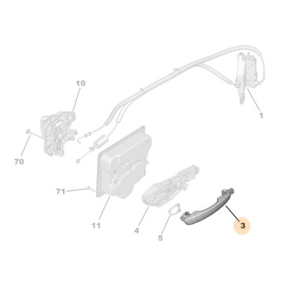 Genuine Left Rear Sliding Door Handle - Peugeot / Citroen / Vauxhall | 9101PP