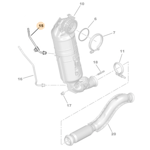 Genuine Catalytic Converter DPF Pipe - Vuaxhall / Citroen / Peugeot | 9814095480