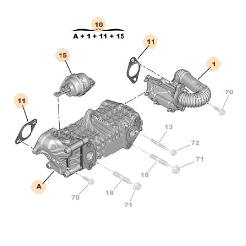 Genuine EGR Cooler - Citroen / Peugeot / Vauxhall | 9813050280