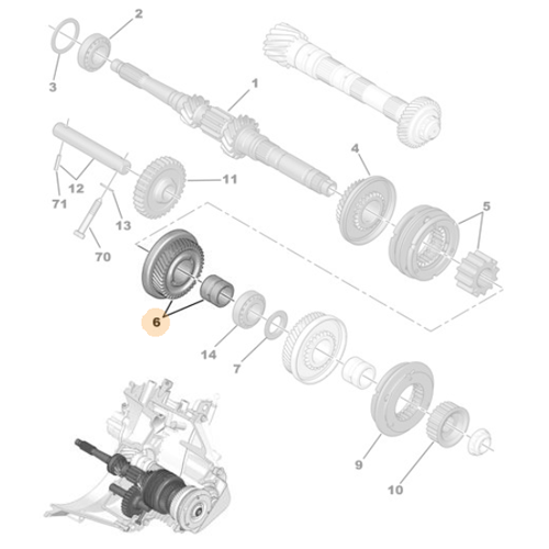 Genuine 4th Drive Gear - Peugeot 208 / Citroen C3 Manual| 9801686180