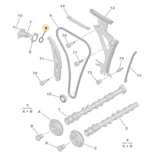 1x Genuine Tensioner Seal - Vauxhall / Citroen - Petrol 1.2 / 1.6 | 9847223880