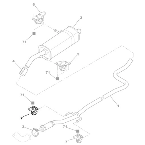1x Genuine Exhaust Mounting - Citroen C2 / Peugeot 301 | 1755J8