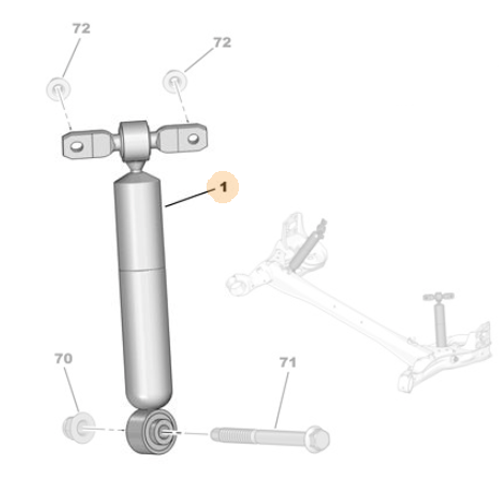 Genuine Rear Shock Absorber - Citroen Berlingo / Peugeot Partner | 9826243580