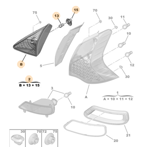 Genuine Rear Right Light - Peugeot 3008 2008-2016 | 6351HE