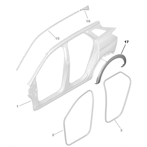 Genuine Rear Left Over Wheel Moulding - Peugeot 3008 2016-2024 | 98365912XT