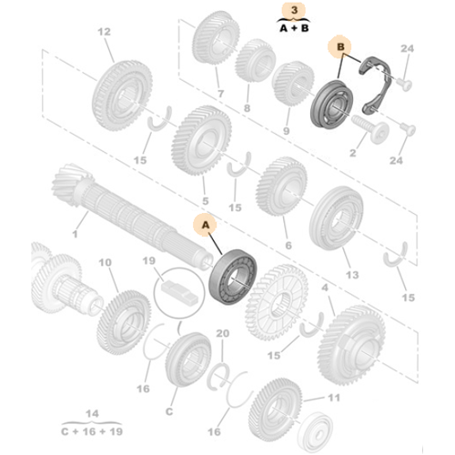 Genuine Gearshaft Bearing Repair Kit - Citroen Relay III | 237285