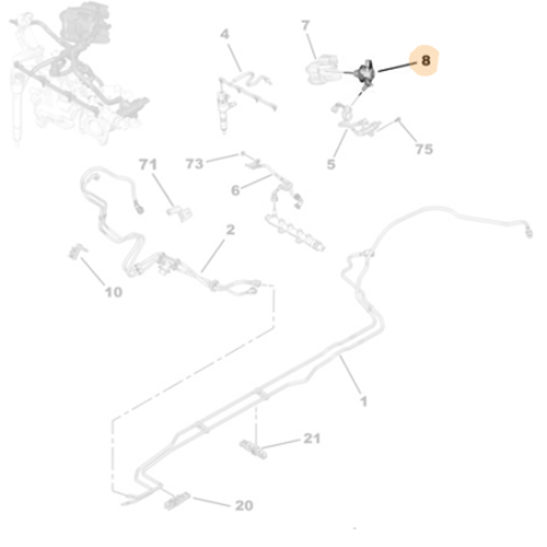 Genuine Fuel Line - Peugeot 2008 / Citroen C3 - Diesel | 9825232480