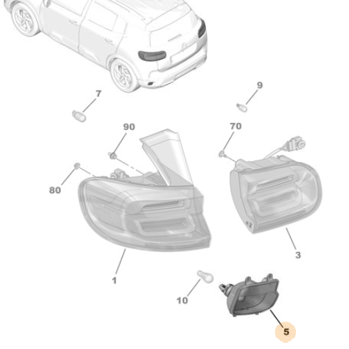 Genuine Rear Left Fog Lamp - Peugeot 2008 / 3008 | 9811718480