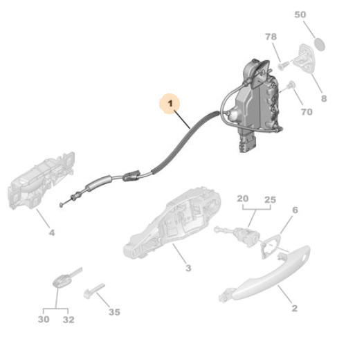 Genuine Right Front Door Lock - Vauxhall Combo | 9816343580