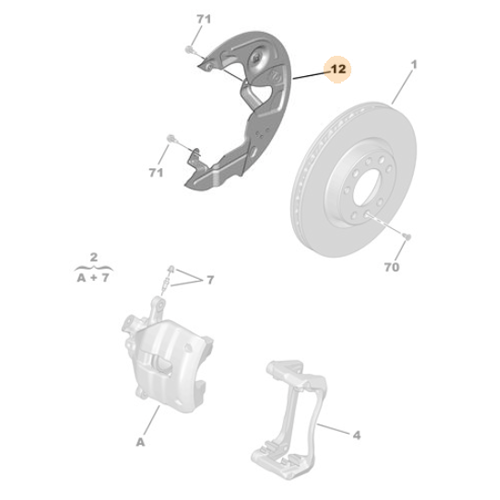 Genuine Front Left Brake Disc Protector - Vauxhall Astra / Combo | 9830991380