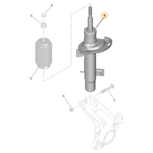 Genuine Front Left Shock-Absorber - Peugeot 2008 2013-2019 | 9820325880