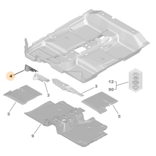 Genuine Right Foot Rest Trim - Peugeot 208 / 2008 2019- RHD | 98286420ZD