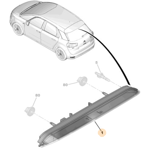 Genuine Upper Stop Light - Citroen C4 Picasso / Spacetourer | 6351LX