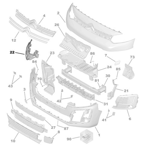 Genuine Front Right Bumper Bracket - Citroen Dispatch IV | 98118418XT