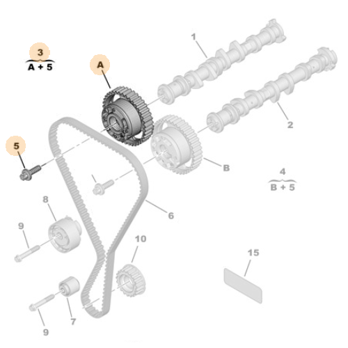 Genuine Camshaft Sprocket And Bolt - Peugeot / Citroen EB2DT | 1613302280