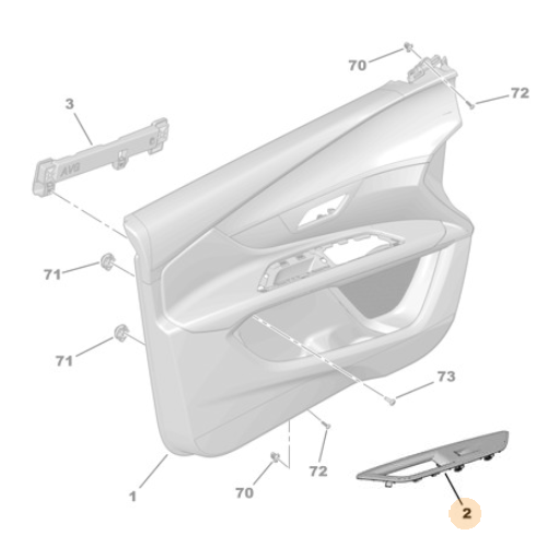 Genuine Front Left Door Button Trim - Peugeot 3008 / 5008 RHD | 98157902ZD