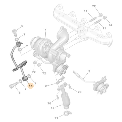 Genuine Peugeot Turbo Lube Pipe - Peugeot 208 / 207 1.4 HDI Diesel | 9808774480