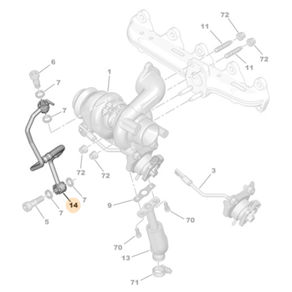 Genuine Peugeot Turbo Lube Pipe - Peugeot 208 / 207 1.4 HDI Diesel | 9808774480
